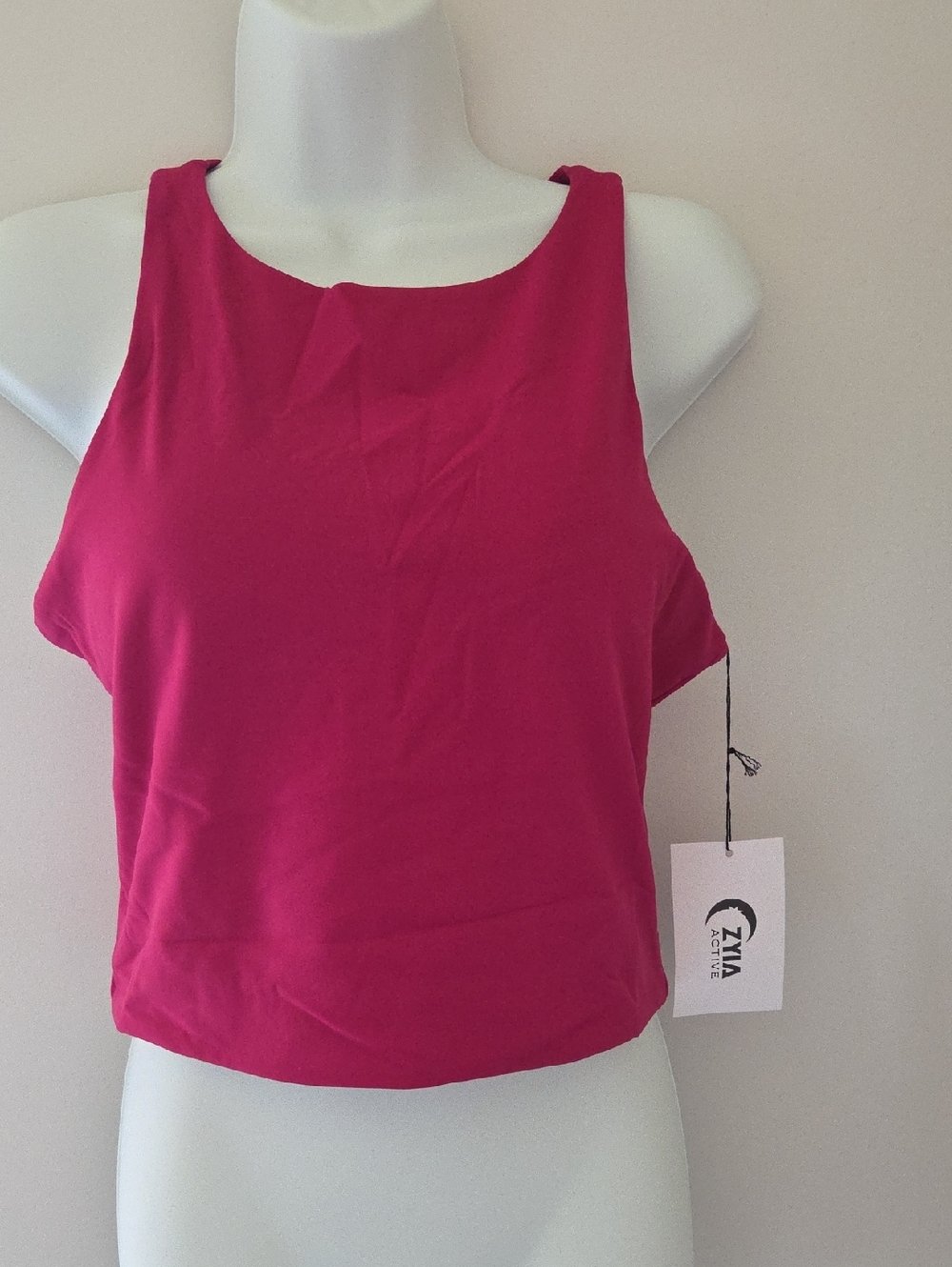 ZYIA Magenta Scoop-Neck Cropped Tank